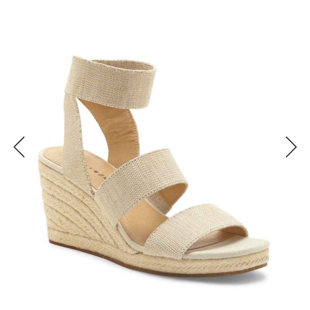 Lucky Brand Mindara Espadrille Women's 9 1/2 Cream and Tan Espadrilles,